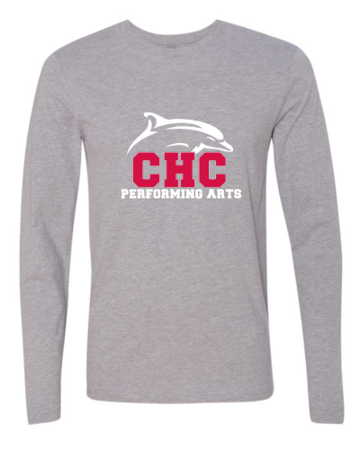 Performing Arts Cape Henry Long Sleeve T-Shirt, Available in Gray and Red (Youth & Adult Sizes)