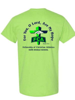 Hope FCA All Cotton Lime Green T-Shirt