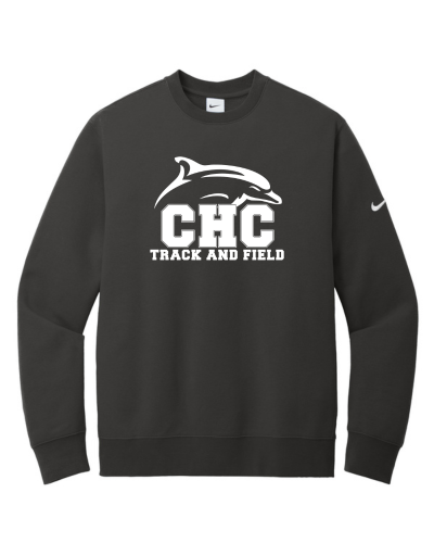Track & Field Nike Club Fleece Crew, Available in Dark Gray, Light Gray and White