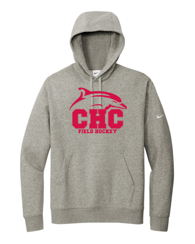 Field Hockey Nike Club Fleece Pullover Hoodie, Available in Gray, White, and Red - Image 3