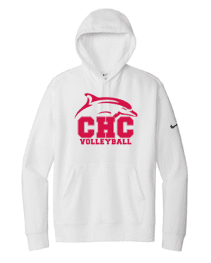 Volleyball Nike Club Fleece Pullover Hoodie, Available in Gray, White, and Red