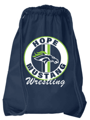 Hope Middle School Wrestling Drawstring Navy Bag
