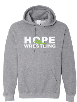 Hope Wrestling Gildan Hoodie Navy and Gray color options