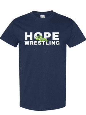 Hope Wrestling Gildan All Cotton Tee in Navy