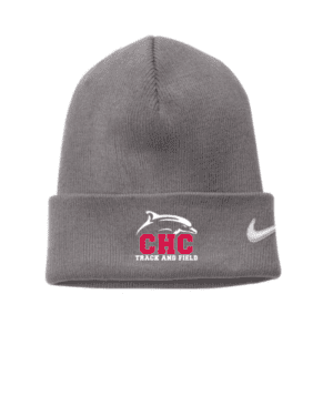 Track & Field Nike Beanie, Embroidered Logo, Available in Dark Gray, Light Gray, and Red