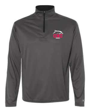 Dance Quarter Zip Pullover with Embroidered Logo, Available in Gray, Red, and White
