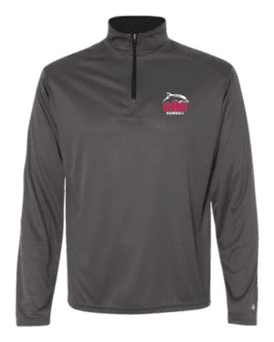 Baseball Quarter Zip Pullover with Embroidered Logo, Available in Gray, Red, and White