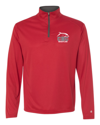 Wrestling Quarter Zip Pullover with Embroidered Logo, Available in Gray, Red, and White - Image 3