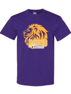 Lions Baseball Gildan T shirt (logo 2)