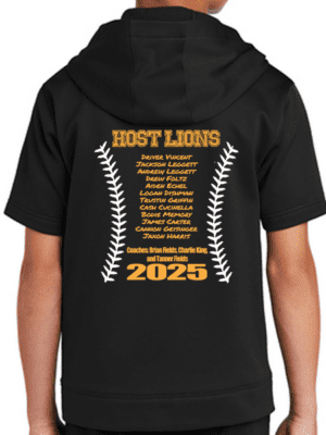 Host Lions Team Roster short sleeve hooded pullover